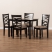 Baxton Studio Lanier Modern and Contemporary Sand Fabric Upholstered Espresso Brown Finished Wood 5-Piece Dining Set - RH318C-Sand/Dark Brown-5PC Dining Set