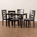 Baxton Studio Lanier Modern and Contemporary Gray Fabric Upholstered Espresso Brown Finished Wood 5-Piece Dining Set - RH318C-Grey/Dark Brown-5PC Dining Set