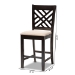 Baxton Studio Caron Modern and Contemporary Sand Fabric Upholstered Espresso Brown Finished Wood Counter Height 2-Piece Pub Chair Set - RH317P-Sand/Dark Brown-PC