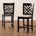 Baxton Studio Caron Modern and Contemporary Sand Fabric Upholstered Espresso Brown Finished Wood Counter Height 2-Piece Pub Chair Set - RH317P-Sand/Dark Brown-PC