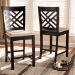 Baxton Studio Caron Modern and Contemporary Sand Fabric Upholstered Espresso Brown Finished Wood Counter Height 2-Piece Pub Chair Set - RH317P-Sand/Dark Brown-PC