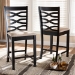 Baxton Studio Lanier Modern and Contemporary Sand Fabric Upholstered Espresso Brown Finished Wood Counter Height Pub Chair Set of 2 - RH318P-Sand/Dark Brown-PC