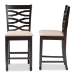 Baxton Studio Lanier Modern and Contemporary Sand Fabric Upholstered Espresso Brown Finished Wood Counter Height Pub Chair Set of 2 - RH318P-Sand/Dark Brown-PC