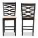 Baxton Studio Lanier Modern and Contemporary Sand Fabric Upholstered Espresso Brown Finished Wood Counter Height Pub Chair Set of 2 - RH318P-Sand/Dark Brown-PC