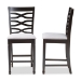 Baxton Studio Lanier Modern and Contemporary Gray Fabric Upholstered Espresso Brown Finished Wood Counter Height Pub Chair Set of 2 - RH318P-Grey/Dark Brown-PC