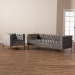 Baxton Studio Zanetta Glam and Luxe Gray Velvet Upholstered Gold Finished 2-Piece Sofa and Lounge Chair Set - TSF-7723-Grey/Gold-2PC Set