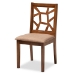 Baxton Studio Abilene Mid-Century Light Brown Fabric Upholstered and Walnut Brown Finished 5-Piece Wood Dining Set - RH3010C-Walnut/Light Brown Dining Set