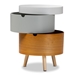 Baxton Studio Elison Mid-Century Modern Multi Color 3-Tier Wood End Table - SR1703006-White/Light Grey/Natural-ET