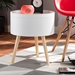 Baxton Studio Jessen Mid-Century Modern White Wood End Table with Removable Top - SR1703018-White-ET