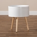 Baxton Studio Jessen Mid-Century Modern White Wood End Table with Removable Top - SR1703018-White-ET