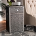 Baxton Studio Cosette Vintage Industrial Silver Metal Floral Accent Cabinet - HY2AB017-Grey-Cabinet