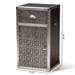 Baxton Studio Cosette Vintage Industrial Silver Metal Floral Accent Cabinet - HY2AB017-Grey-Cabinet