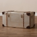 Baxton Studio Bechet French Industrial Silver Metal Storage Trunk - NCC2802M-Silver-Ottoman