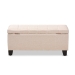 Baxton Studio Fera Modern and Contemporary Beige Fabric Upholstered Storage Ottoman - WS-2005-P-Beige-OTTO