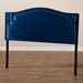 Baxton Studio Aubrey Modern and Contemporary Royal Blue Velvet Fabric Upholstered King Size Headboard - BBT6563-Navy Blue-HB-King