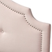 Baxton Studio Cora Modern and Contemporary Light Pink Velvet Fabric Upholstered Queen Size Headboard - BBT6564-Light Pink-HB-Queen