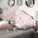 Baxton Studio Cora Modern and Contemporary Light Pink Velvet Fabric Upholstered King Size Headboard - BBT6564-Light Pink-HB-King