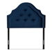 Baxton Studio Cora Modern and Contemporary Royal Blue Velvet Fabric Upholstered Twin Size Headboard - BBT6564-Navy Blue-HB-Twin