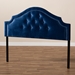 Baxton Studio Cora Modern and Contemporary Royal Blue Velvet Fabric Upholstered Queen Size Headboard - BBT6564-Navy Blue-HB-Queen