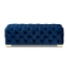 Baxton Studio Avara Glam and Luxe Royal Blue Velvet Fabric Upholstered Gold Finished Button Tufted Bench Ottoman - TSFOT028-Dark Royal Blue/Gold-Otto