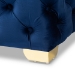 Baxton Studio Avara Glam and Luxe Royal Blue Velvet Fabric Upholstered Gold Finished Button Tufted Bench Ottoman - TSFOT028-Dark Royal Blue/Gold-Otto