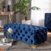 Baxton Studio Avara Glam and Luxe Royal Blue Velvet Fabric Upholstered Gold Finished Button Tufted Bench Ottoman - TSFOT028-Dark Royal Blue/Gold-Otto