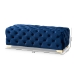 Baxton Studio Avara Glam and Luxe Royal Blue Velvet Fabric Upholstered Gold Finished Button Tufted Bench Ottoman - TSFOT028-Dark Royal Blue/Gold-Otto