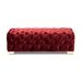 Baxton Studio Avara Glam and Luxe Burgundy Velvet Fabric Upholstered Gold Finished Button Tufted Bench Ottoman - TSFOT028-Burgundy/Gold-Otto