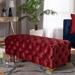 Baxton Studio Avara Glam and Luxe Burgundy Velvet Fabric Upholstered Gold Finished Button Tufted Bench Ottoman - TSFOT028-Burgundy/Gold-Otto
