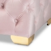 Baxton Studio Avara Glam and Luxe Light Pink Velvet Fabric Upholstered Gold Finished Button Tufted Bench Ottoman - TSFOT028-Light Pink/Gold-Otto