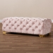 Baxton Studio Avara Glam and Luxe Light Pink Velvet Fabric Upholstered Gold Finished Button Tufted Bench Ottoman - TSFOT028-Light Pink/Gold-Otto