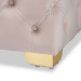 Baxton Studio Avara Glam and Luxe Light Beige Velvet Fabric Upholstered Gold Finished Button Tufted Bench Ottoman - TSFOT028-Light Beige/Gold-Otto