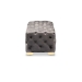 Baxton Studio Avara Glam and Luxe Gray Velvet Fabric Upholstered Gold Finished Button Tufted Bench Ottoman - TSFOT028-Slate Grey/Gold-Otto