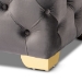 Baxton Studio Avara Glam and Luxe Gray Velvet Fabric Upholstered Gold Finished Button Tufted Bench Ottoman - TSFOT028-Slate Grey/Gold-Otto