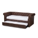 Baxton Studio Mabelle Modern and Contemporary Brown Faux Leather Upholstered Daybed with Trundle - Ashley-Brown-Daybed