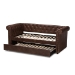 Baxton Studio Mabelle Modern and Contemporary Brown Faux Leather Upholstered Daybed with Trundle - Ashley-Brown-Daybed