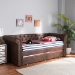Baxton Studio Mabelle Modern and Contemporary Brown Faux Leather Upholstered Daybed with Trundle - Ashley-Brown-Daybed
