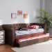 Baxton Studio Mabelle Modern and Contemporary Brown Faux Leather Upholstered Daybed with Trundle - Ashley-Brown-Daybed