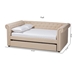 Baxton Studio Mabelle Modern and Contemporary Beige Fabric Upholstered Full Size Daybed with Trundle - Ashley-Beige-Daybed-F/T