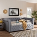 Baxton Studio Mabelle Modern and Contemporary Gray Fabric Upholstered Full Size Daybed - Ashley-Grey-Daybed-Full