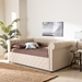 Baxton Studio Mabelle Modern and Contemporary Beige Fabric Upholstered Queen Size Daybed - Ashley-Beige-Daybed-Queen