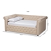 Baxton Studio Mabelle Modern and Contemporary Beige Fabric Upholstered Queen Size Daybed - Ashley-Beige-Daybed-Queen