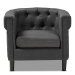 Baxton Studio Bisset Classic and Traditional Gray Fabric Upholstered Chesterfield Chair - 1809-Grey-CC