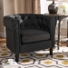 Baxton Studio Bisset Classic and Traditional Gray Fabric Upholstered Chesterfield Chair - 1809-Grey-CC