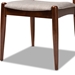 Baxton Studio Amato Mid-Century Modern Light Gray Fabric Upholstered Walnut Finished Wood Dining Chair Set of 2 - Aeron-Light Grey/Walnut-DC