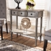 Baxton Studio Noelle French Provincial Gray Finished 1-Drawer Wood Console Table - AGE11-Console