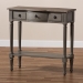 Baxton Studio Noelle French Provincial Gray Finished 1-Drawer Wood Console Table - AGE11-Console