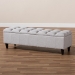 Baxton Studio Brette Mid-Century Modern Grayish Beige Fabric Upholstered Dark Brown Finished Wood Storage Bench Ottoman - BBT3162-Greyish Beige-Otto