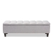Baxton Studio Brette Mid-Century Modern Grayish Beige Fabric Upholstered Dark Brown Finished Wood Storage Bench Ottoman - BBT3162-Greyish Beige-Otto