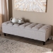 Baxton Studio Brette Mid-Century Modern Grayish Beige Fabric Upholstered Dark Brown Finished Wood Storage Bench Ottoman - BBT3162-Greyish Beige-Otto